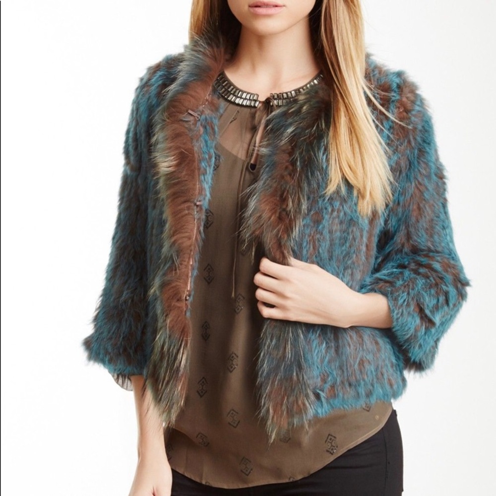 Black Friday Sale! Hale Bob Crop Fur Knit Jacket